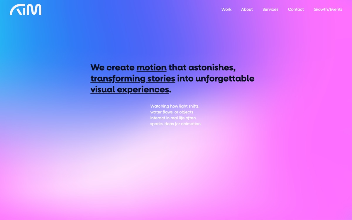 Homepage of AIM VFX