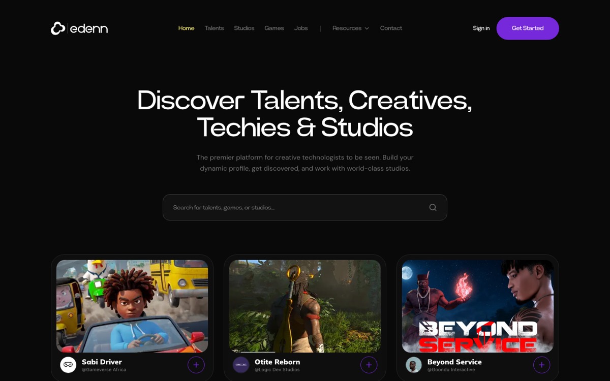 Homepage of Edenn