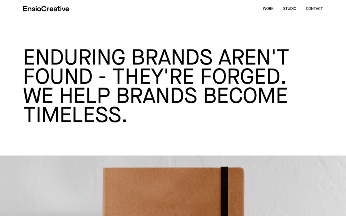Homepage of Ensio Creative